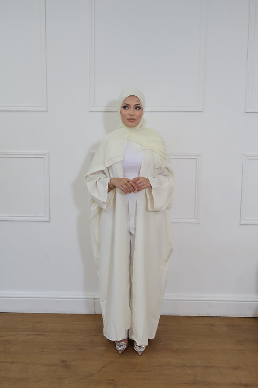 Ivory Linen Abaya