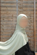 Sage green cotton jersey hijab