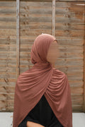 Chocolate cotton jersey hijab