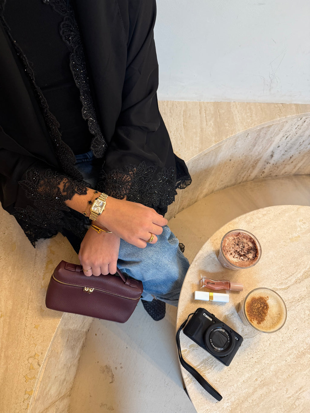 Black Lace Abaya