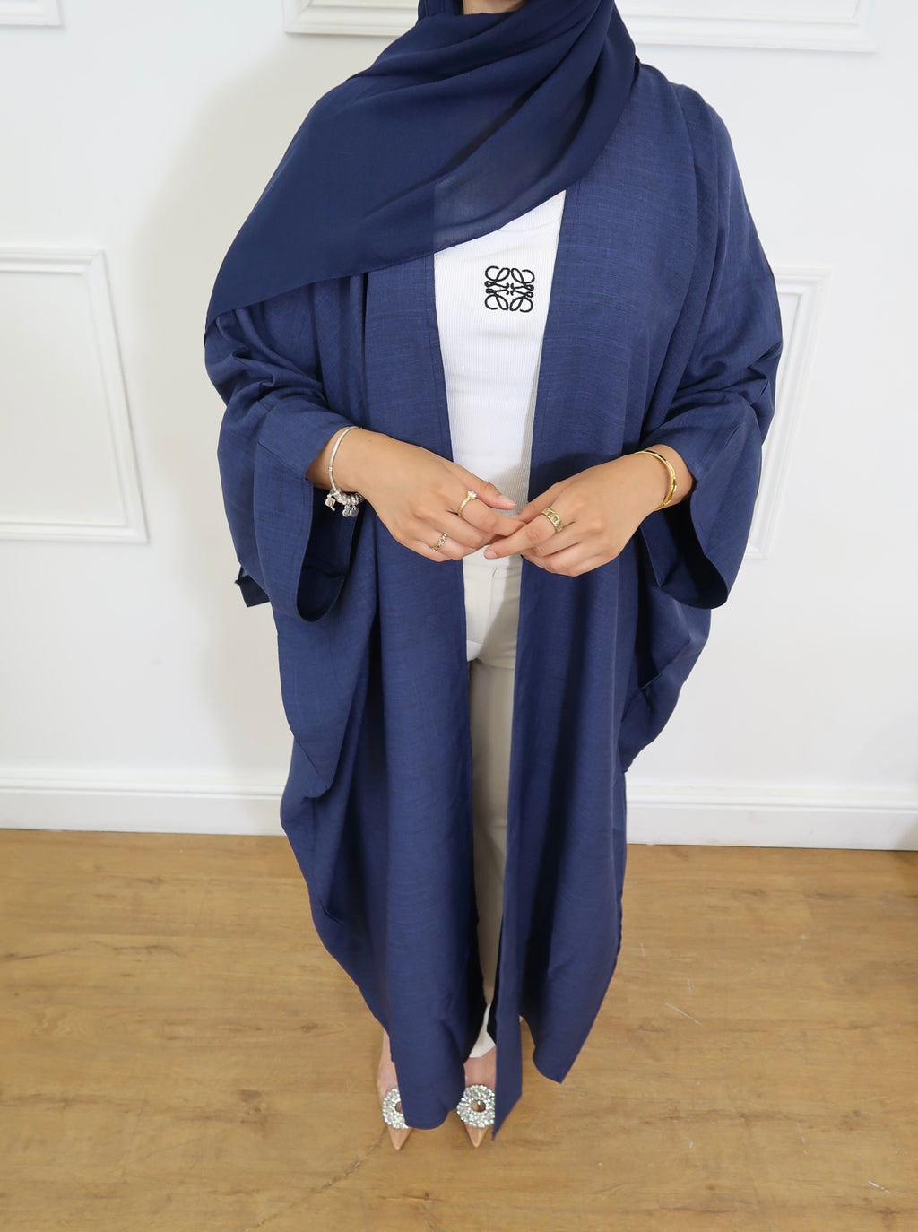 Navy Linen Abaya