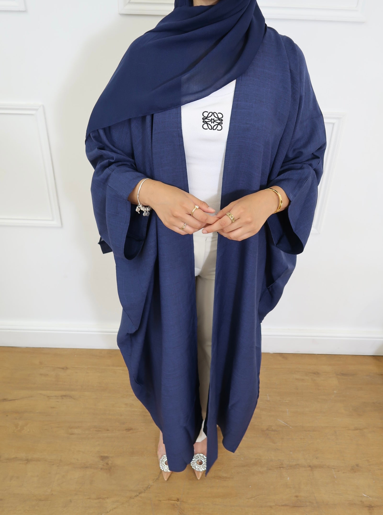 Navy Linen Abaya
