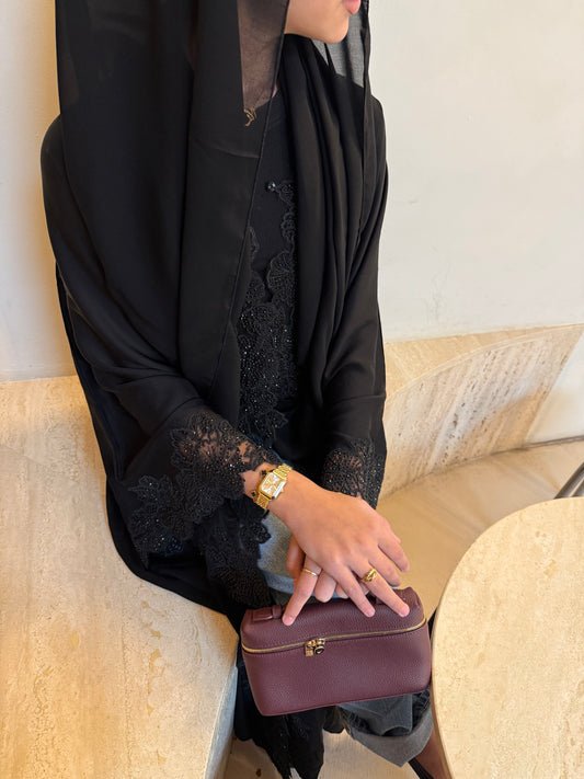 Black Lace Abaya