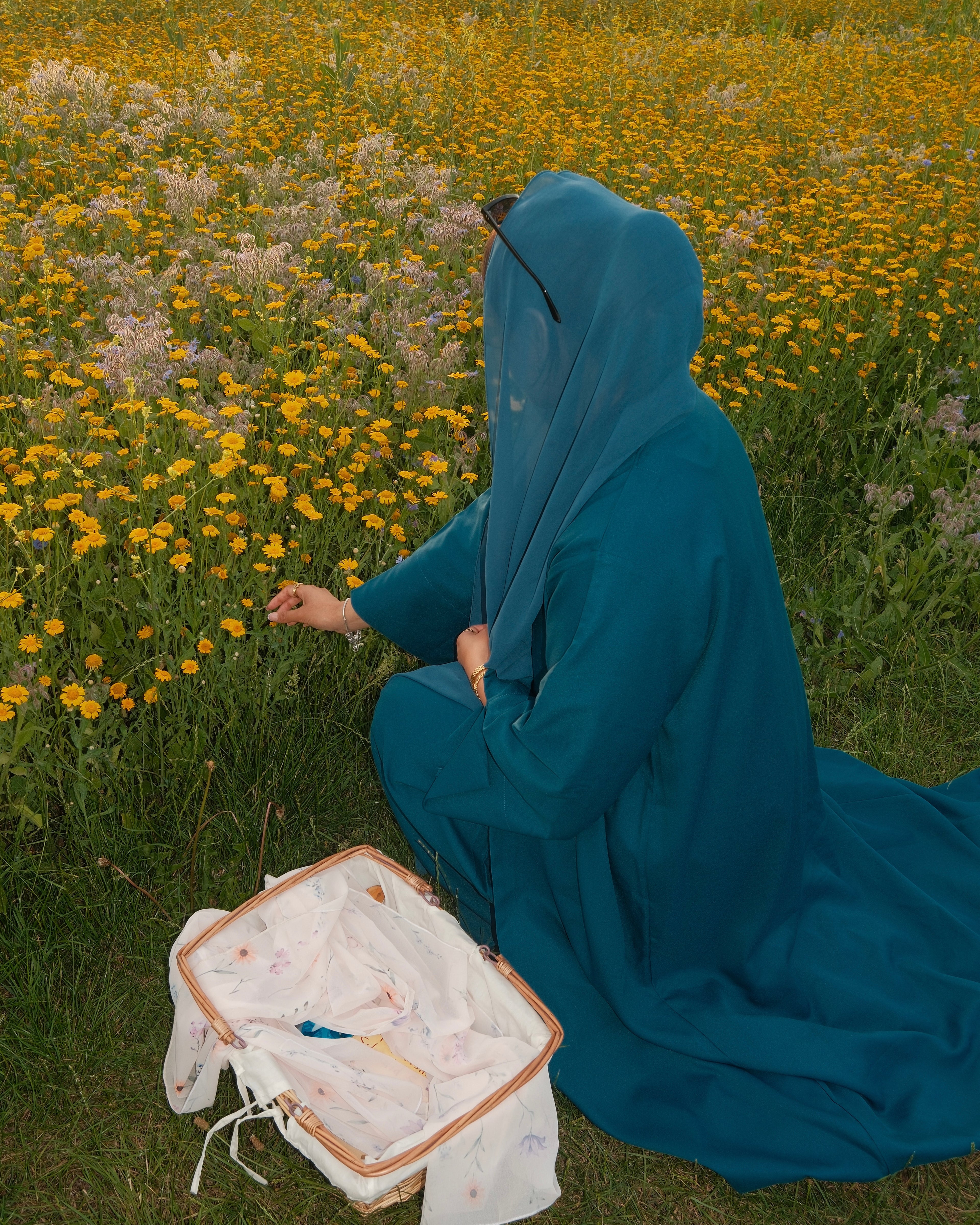 Teal Blue Abaya