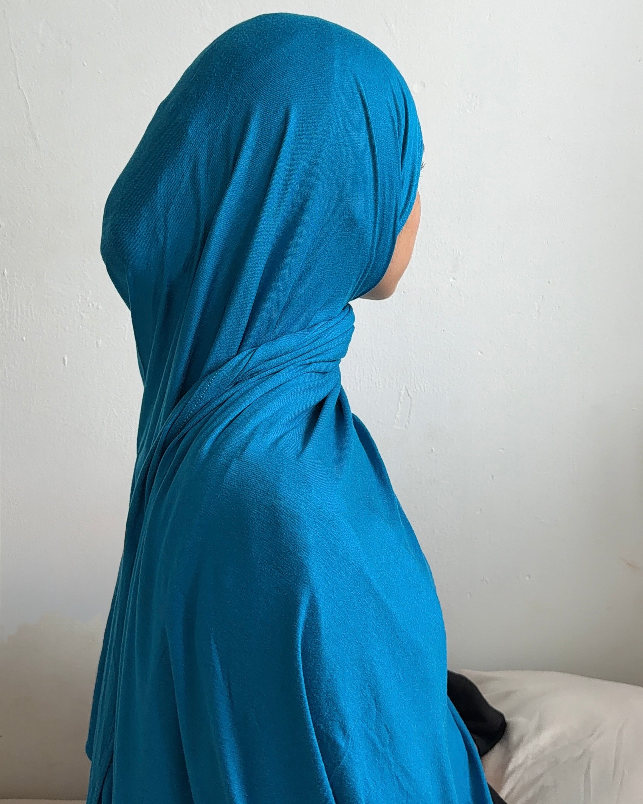 Lunar teal cotton jersey hijab